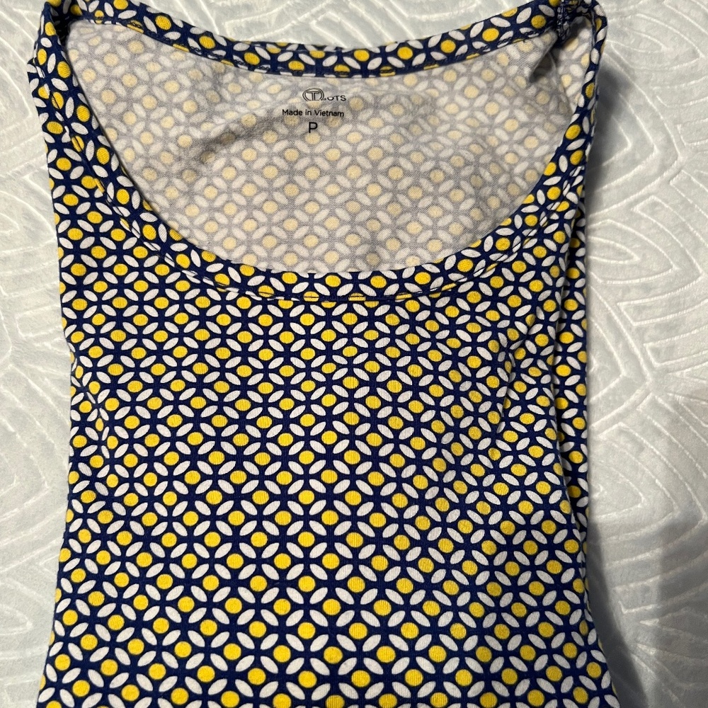 TALBOTS SCOOP NECK PRINT KNIT SHIRT